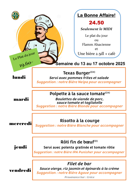 Plats de la semaine